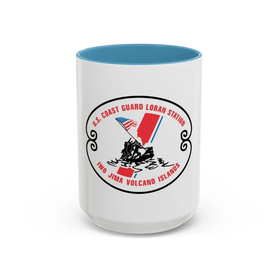 US Coast Guard Loran Station (U.S. Coast Guard) Accent Coffee Mug 15oz Light Blue - Go Mug Yourself