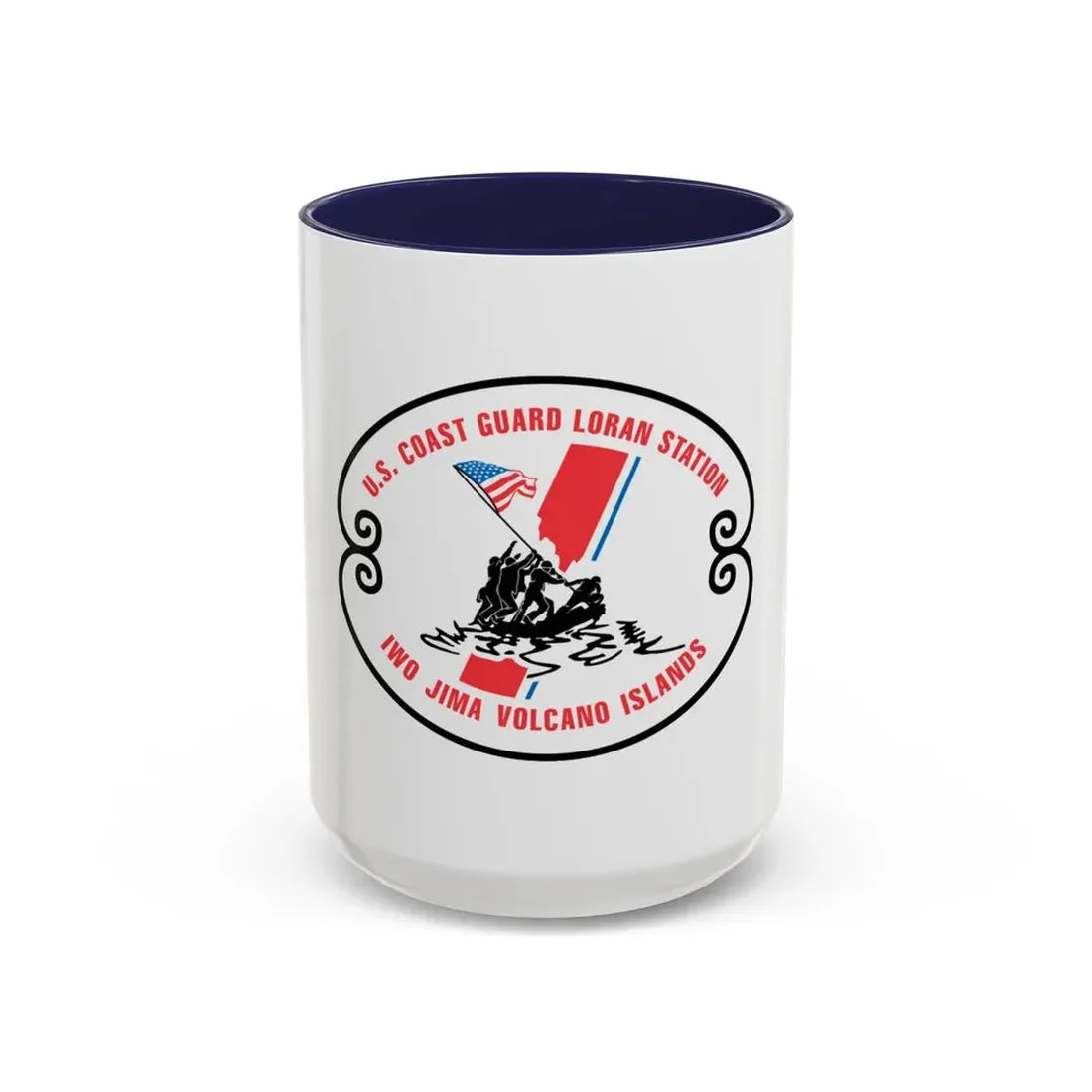 US Coast Guard Loran Station (U.S. Coast Guard) Accent Coffee Mug 15oz Navy - Go Mug Yourself