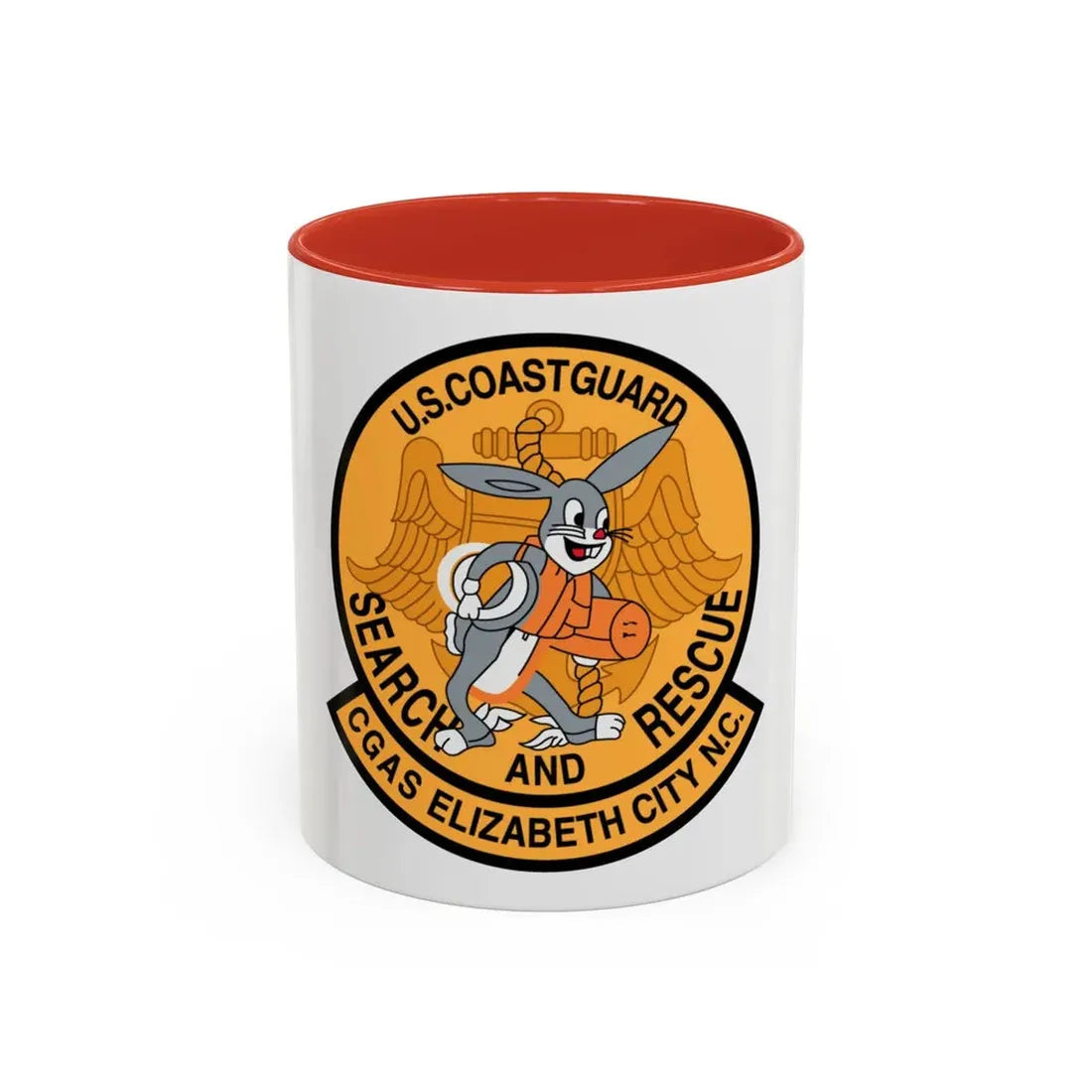US Coast Guard Search And Rescue (U.S. Coast Guard) Accent Coffee Mug 11oz Red - Go Mug Yourself