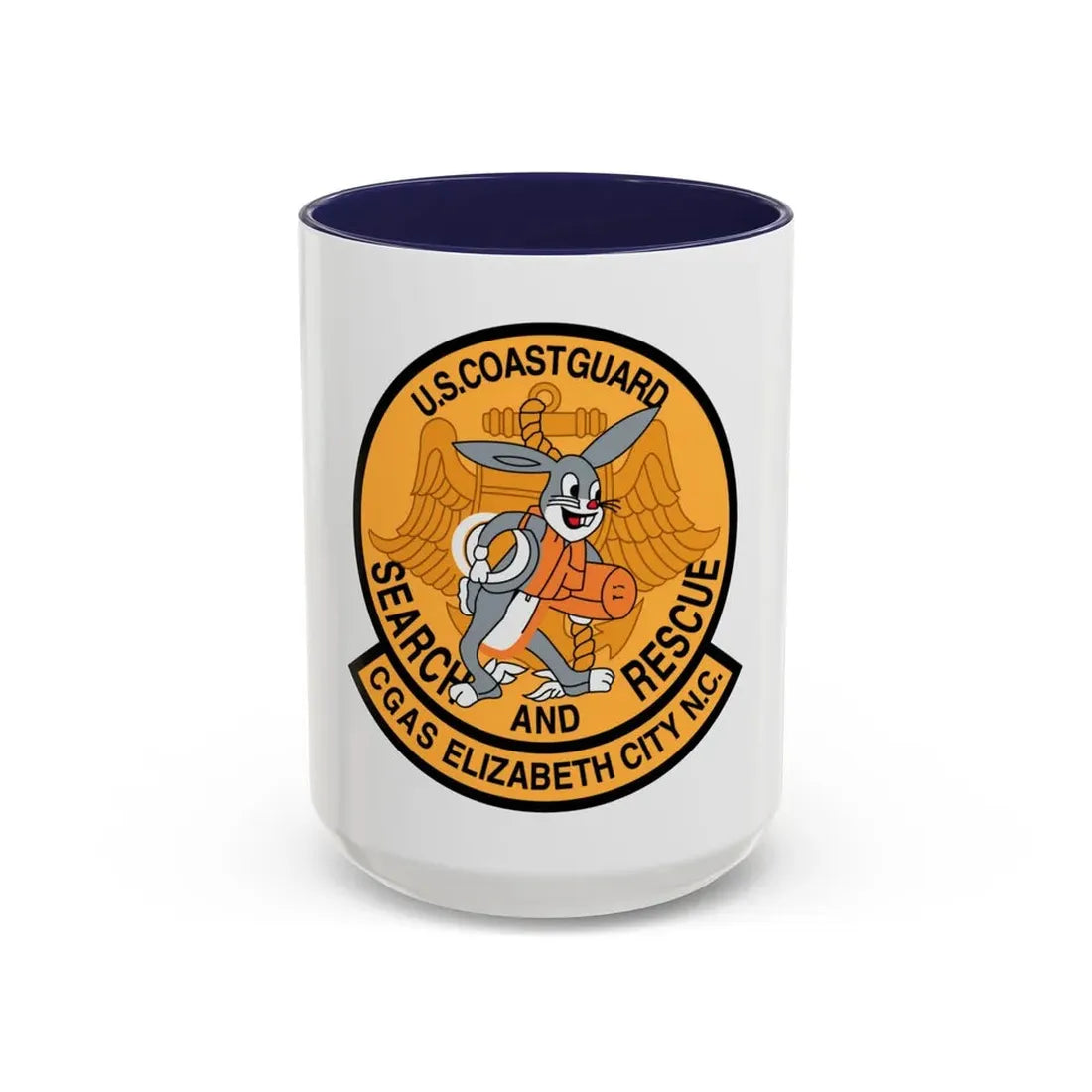 US Coast Guard Search And Rescue (U.S. Coast Guard) Accent Coffee Mug 15oz Navy - Go Mug Yourself