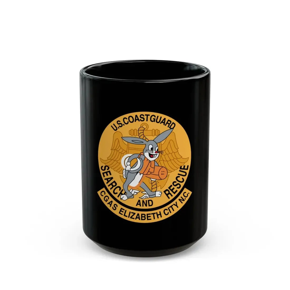 US Coast Guard Search And Rescue (U.S. Coast Guard) Black Coffee Mug 15oz - Go Mug Yourself
