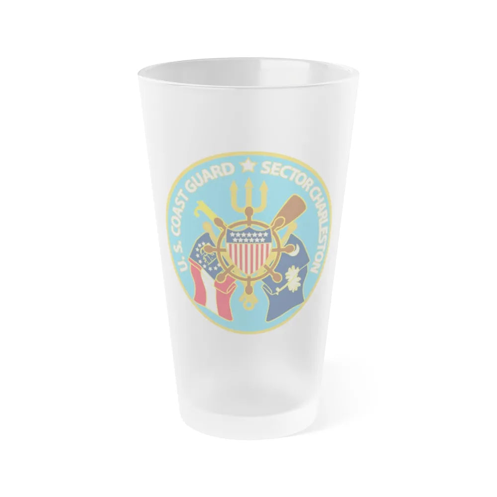 US Coast Guard Sector Charleston (U.S. Coast Guard) Frosted Pint Glass 16oz-Go Mug Yourself