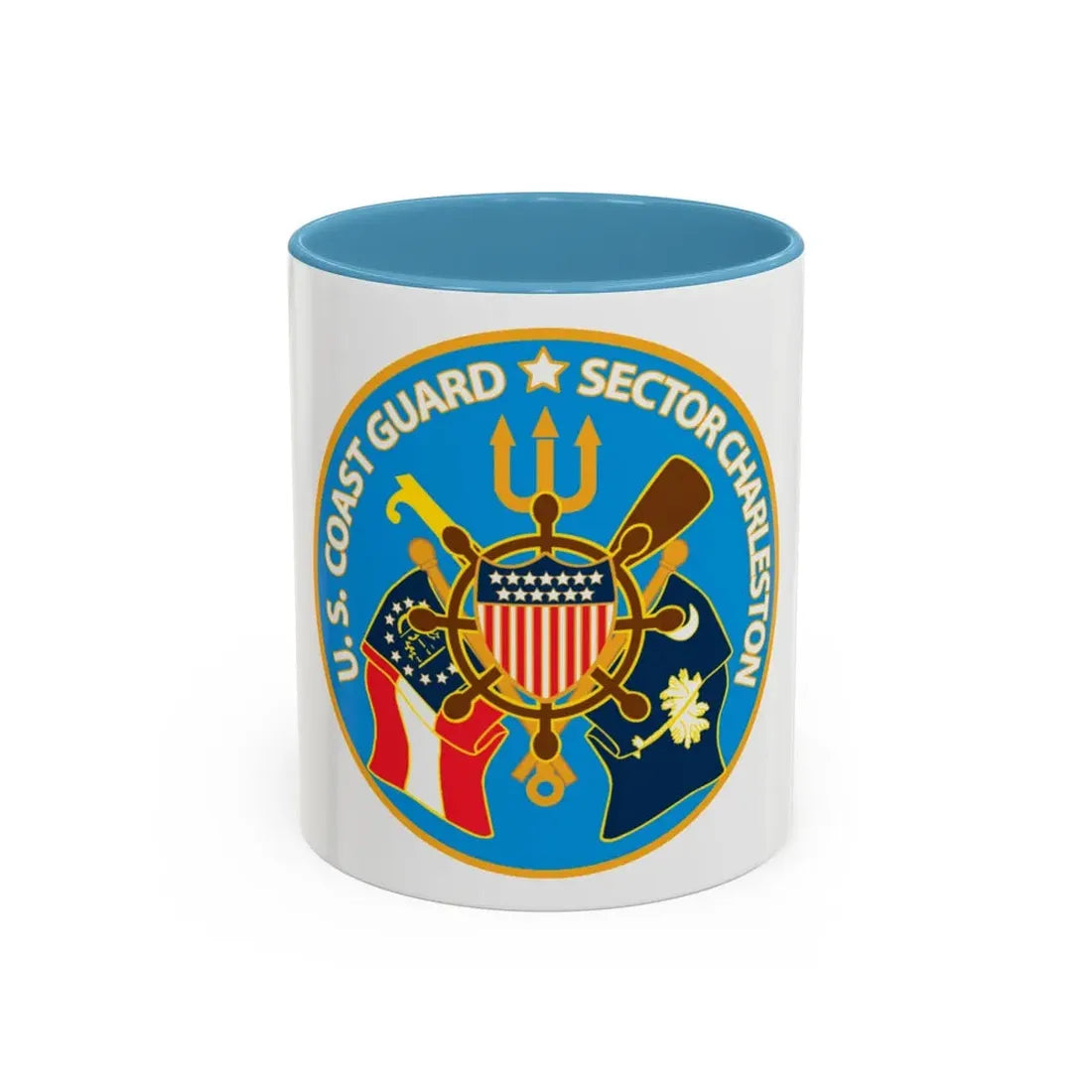 US Coast Guard Sector Charleston (U.S. Coast Guard) Accent Coffee Mug 11oz Light Blue - Go Mug Yourself