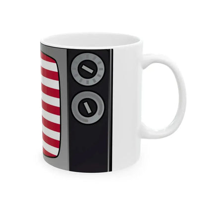 U.S. flag on television (United States) White Coffee Mug - Go Mug Yourself