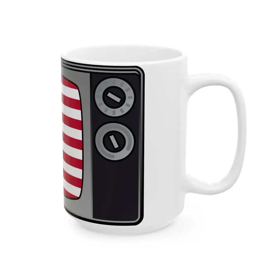 U.S. flag on television (United States) White Coffee Mug - Go Mug Yourself