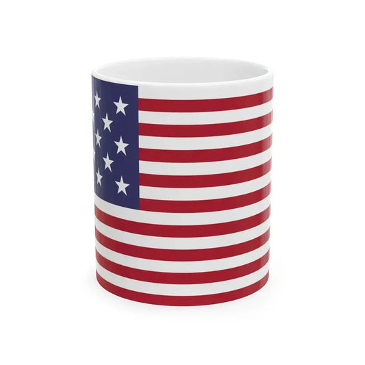 US flag with 18 stars (United States) White Coffee Mug 11oz - Go Mug Yourself