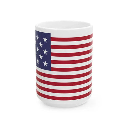 US flag with 18 stars (United States) White Coffee Mug 15oz - Go Mug Yourself