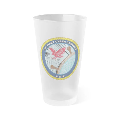 US Fleet Cyber Command (U.S. Navy) Frosted Pint Glass 16oz-Go Mug Yourself