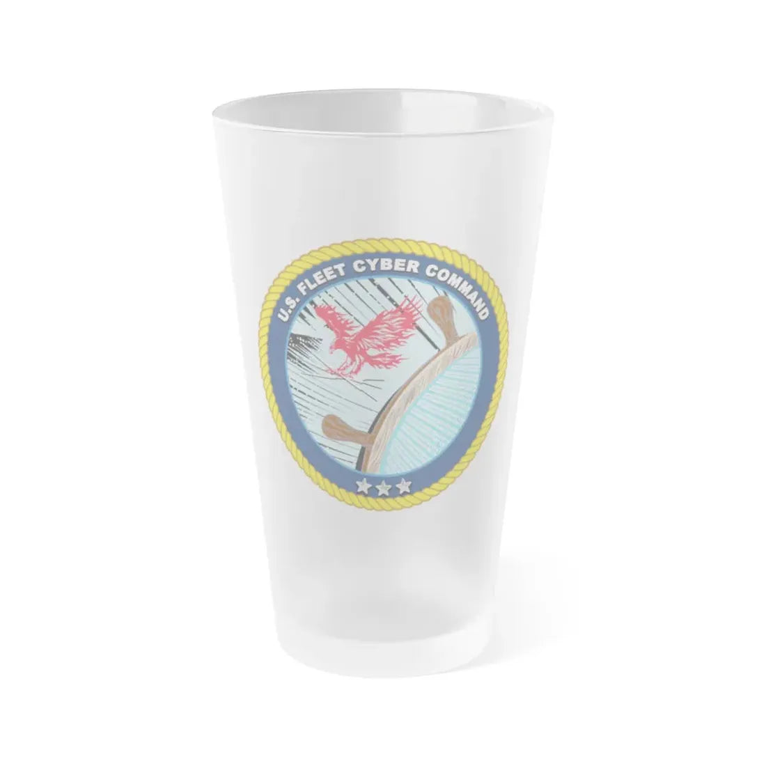 US Fleet Cyber Command (U.S. Navy) Frosted Pint Glass 16oz Default Title - Go Mug Yourself