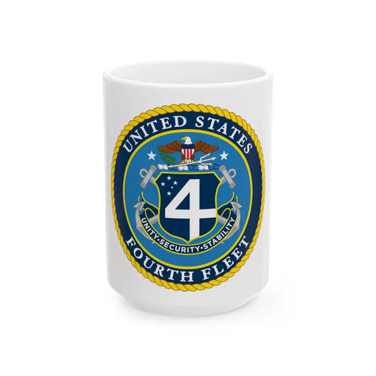 US Fourth Fleet (U.S. Navy) White Coffee Mug-15oz-Go Mug Yourself