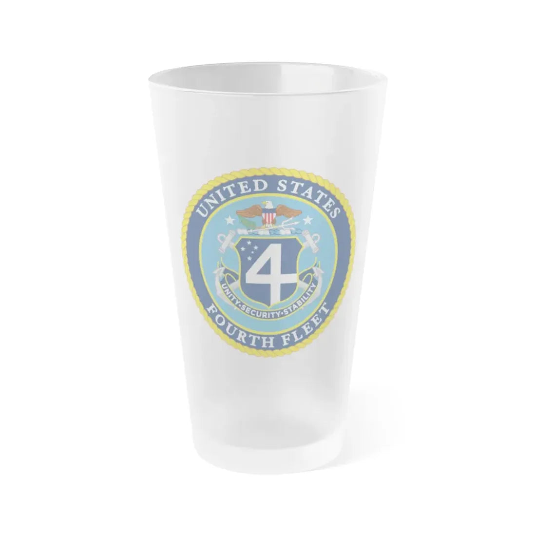 US Fourth Fleet (U.S. Navy) Frosted Pint Glass 16oz Default Title - Go Mug Yourself