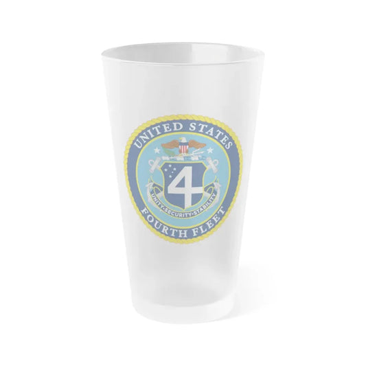 US Fourth Fleet (U.S. Navy) Frosted Pint Glass 16oz Default Title - Go Mug Yourself