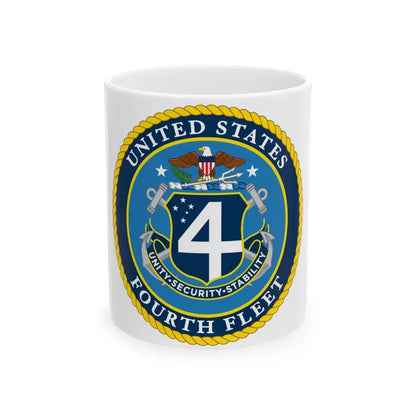 US Fourth Fleet (U.S. Navy) White Coffee Mug 11oz - Go Mug Yourself