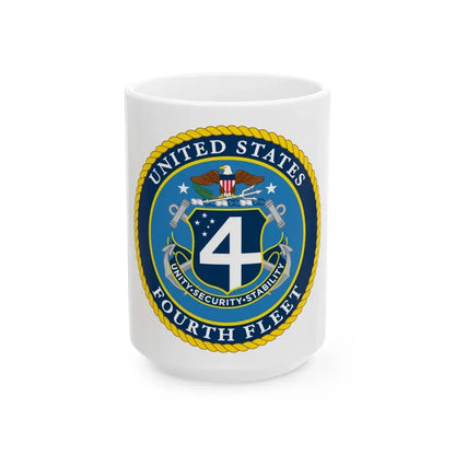 US Fourth Fleet (U.S. Navy) White Coffee Mug 15oz - Go Mug Yourself