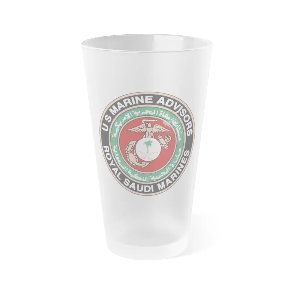 US Marine Ad Royal Saudi Marines (USMC) Frosted Pint Glass 16oz-Go Mug Yourself