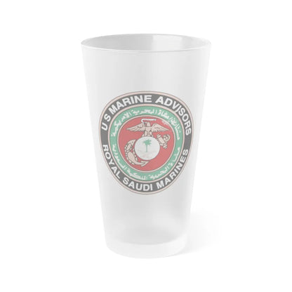 US Marine Ad Royal Saudi Marines (USMC) Frosted Pint Glass 16oz-Go Mug Yourself