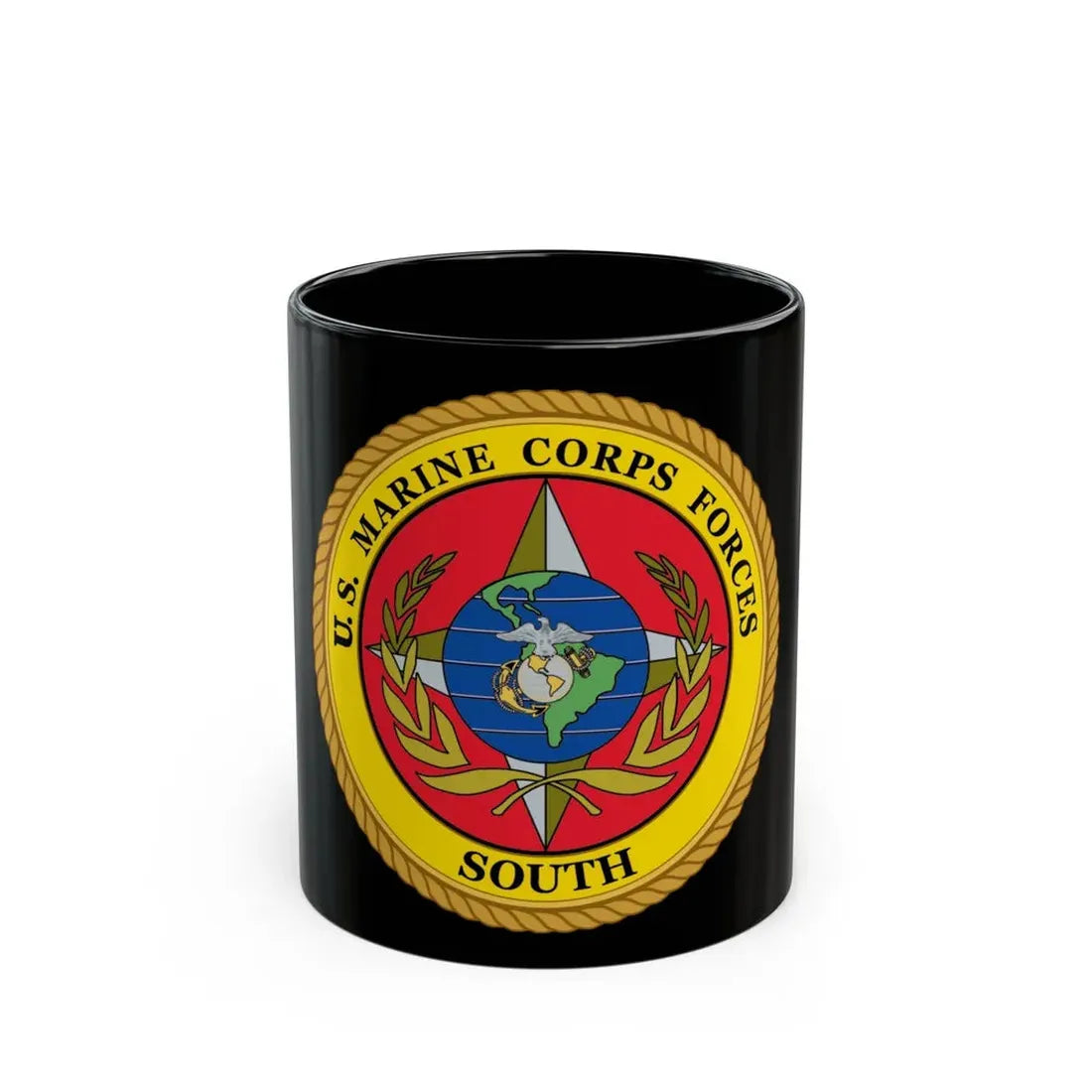 US Marine Corp Forces South (USMC) Black Coffee Mug 11oz - Go Mug Yourself