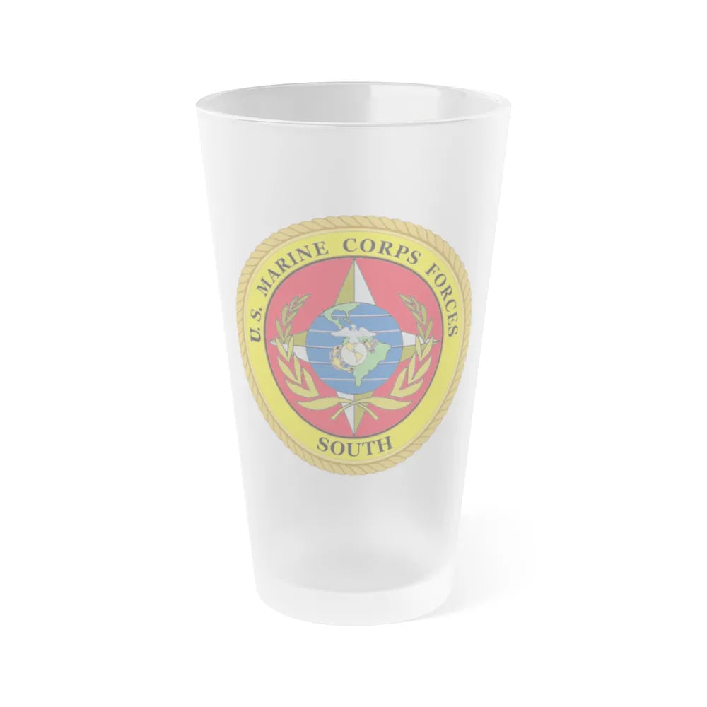 US Marine Corp Forces South (USMC) Frosted Pint Glass 16oz-Go Mug Yourself