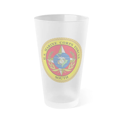 US Marine Corp Forces South (USMC) Frosted Pint Glass 16oz-Go Mug Yourself