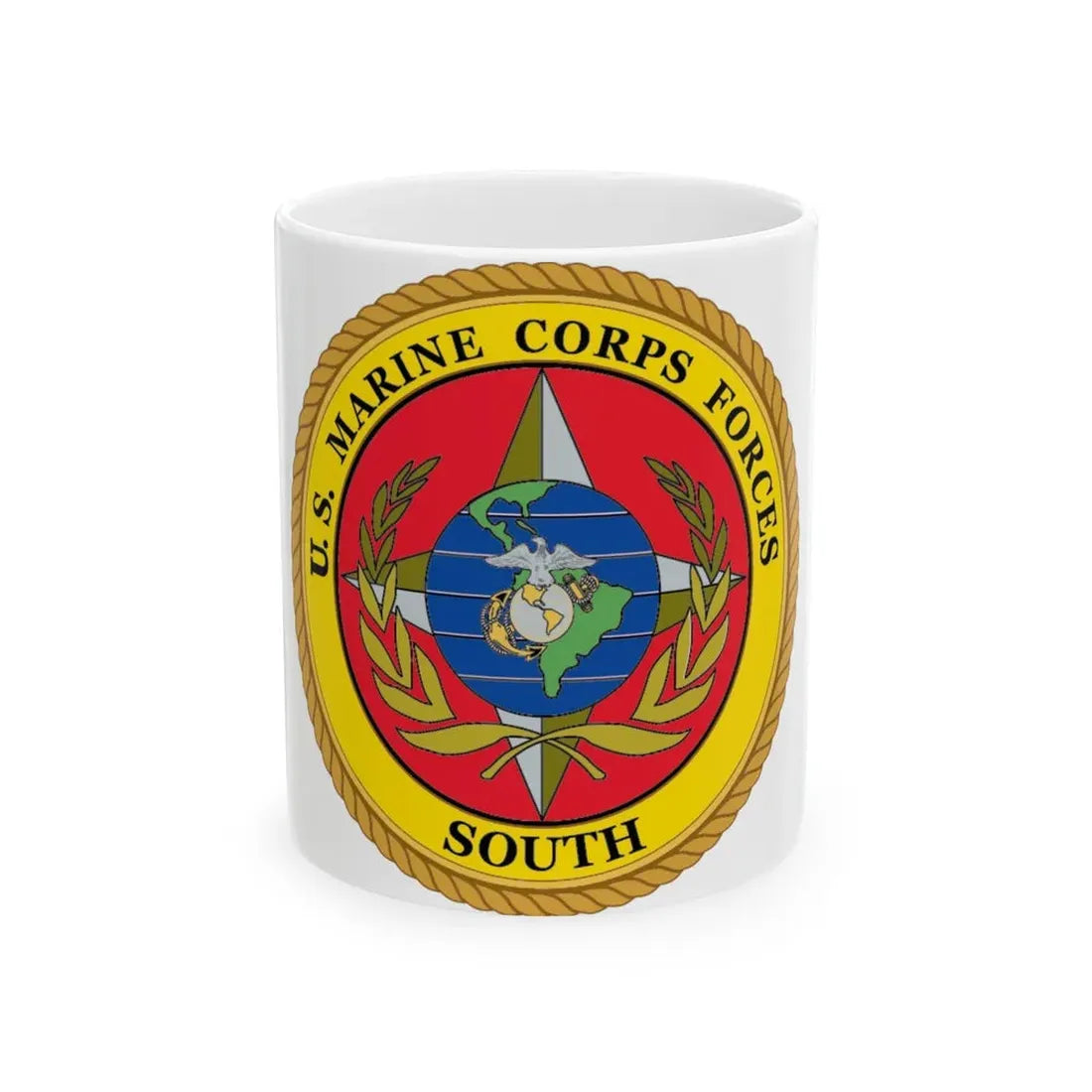 US Marine Corp Forces South (USMC) White Coffee Mug 11oz - Go Mug Yourself