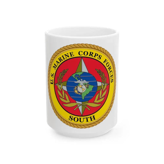 US Marine Corp Forces South (USMC) White Coffee Mug 15oz - Go Mug Yourself