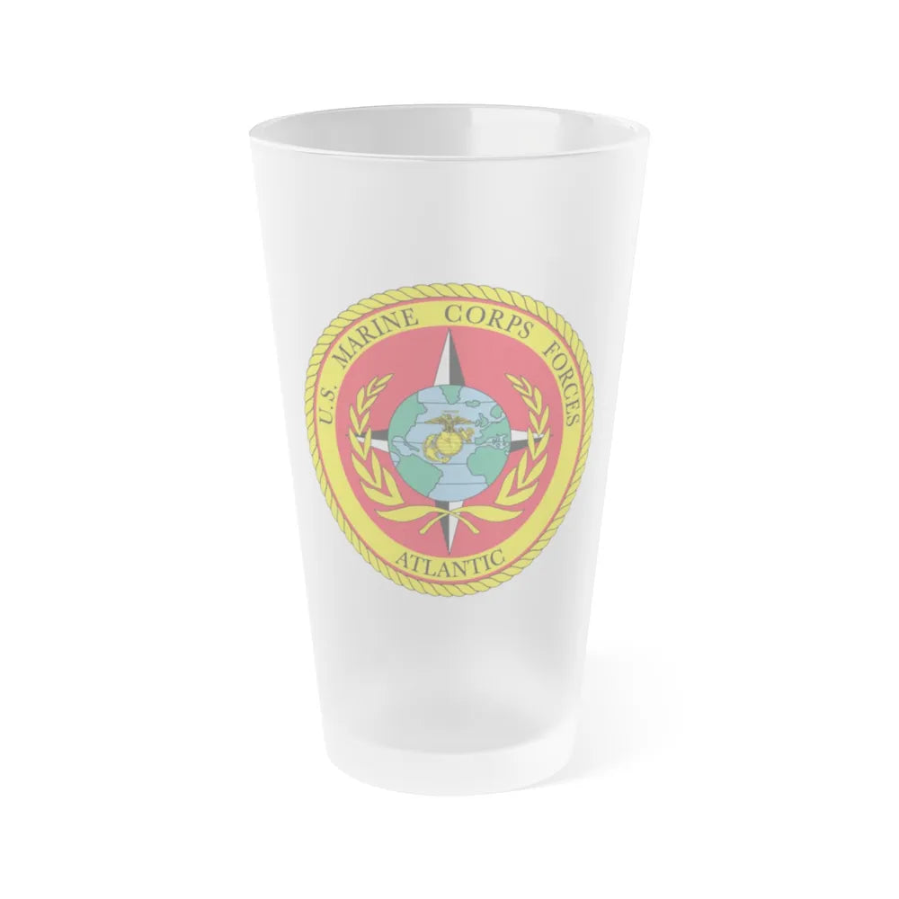 US Marines Corps Forces Atlantic (USMC) Frosted Pint Glass 16oz-Go Mug Yourself