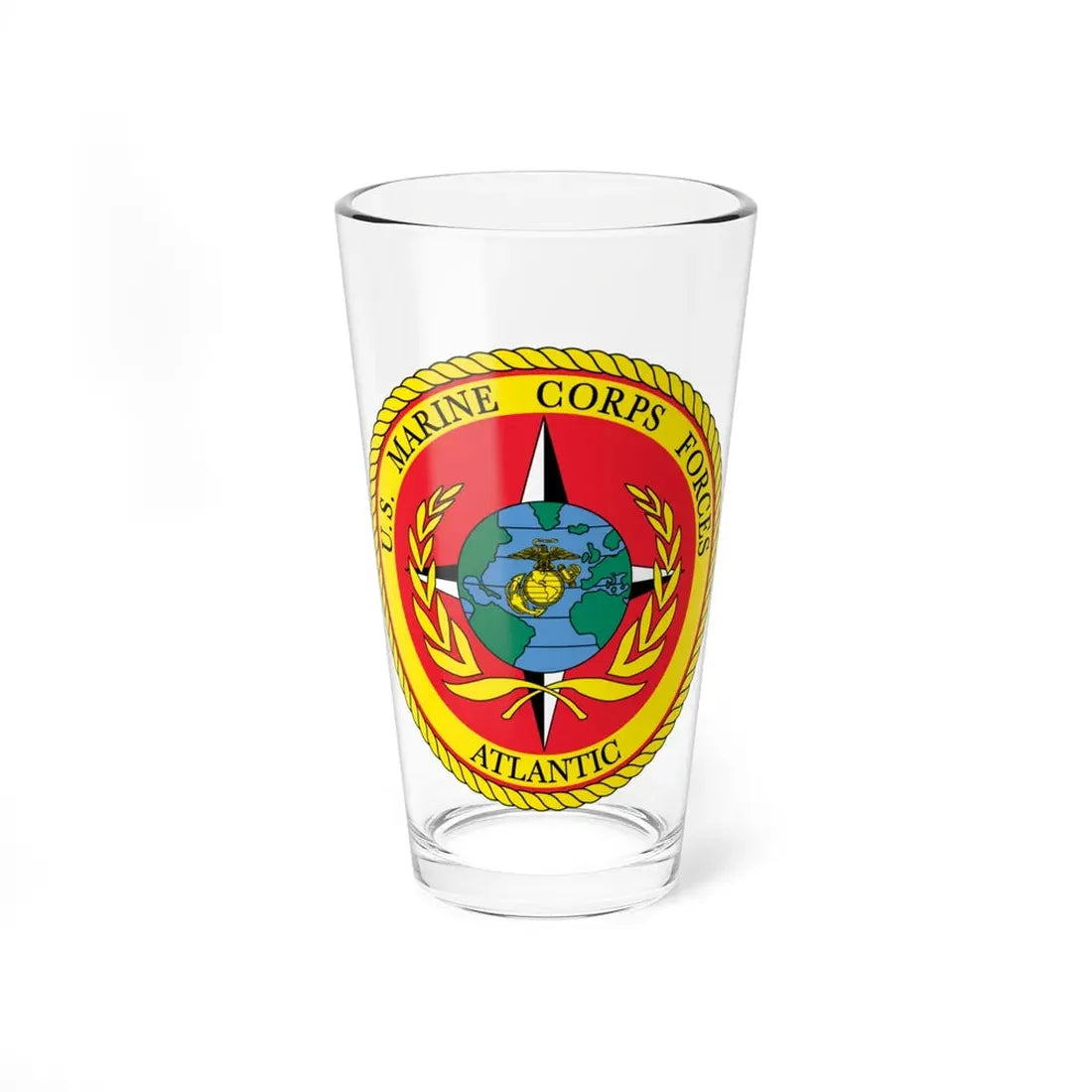 US Marines Corps Forces Atlantic (USMC) Pint Glass 16oz 16oz - Go Mug Yourself