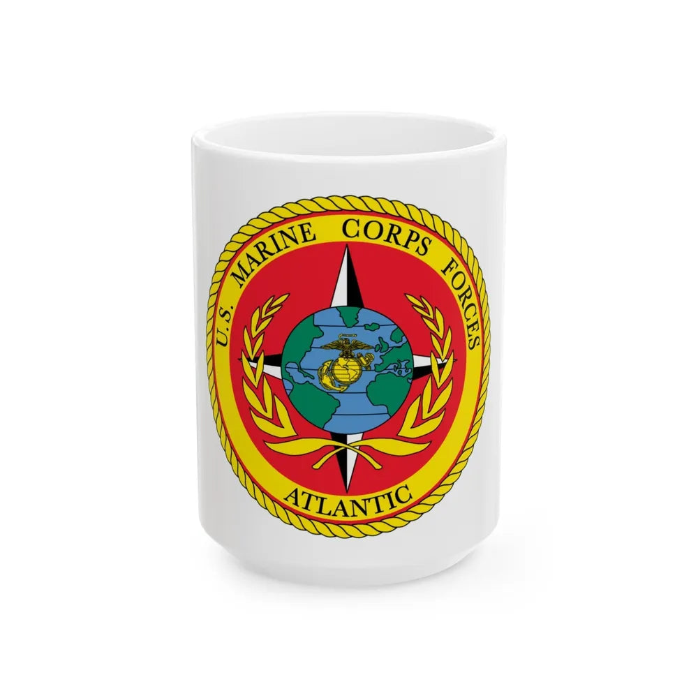 US Marines Corps Forces Atlantic (USMC) White Coffee Mug-15oz-Go Mug Yourself