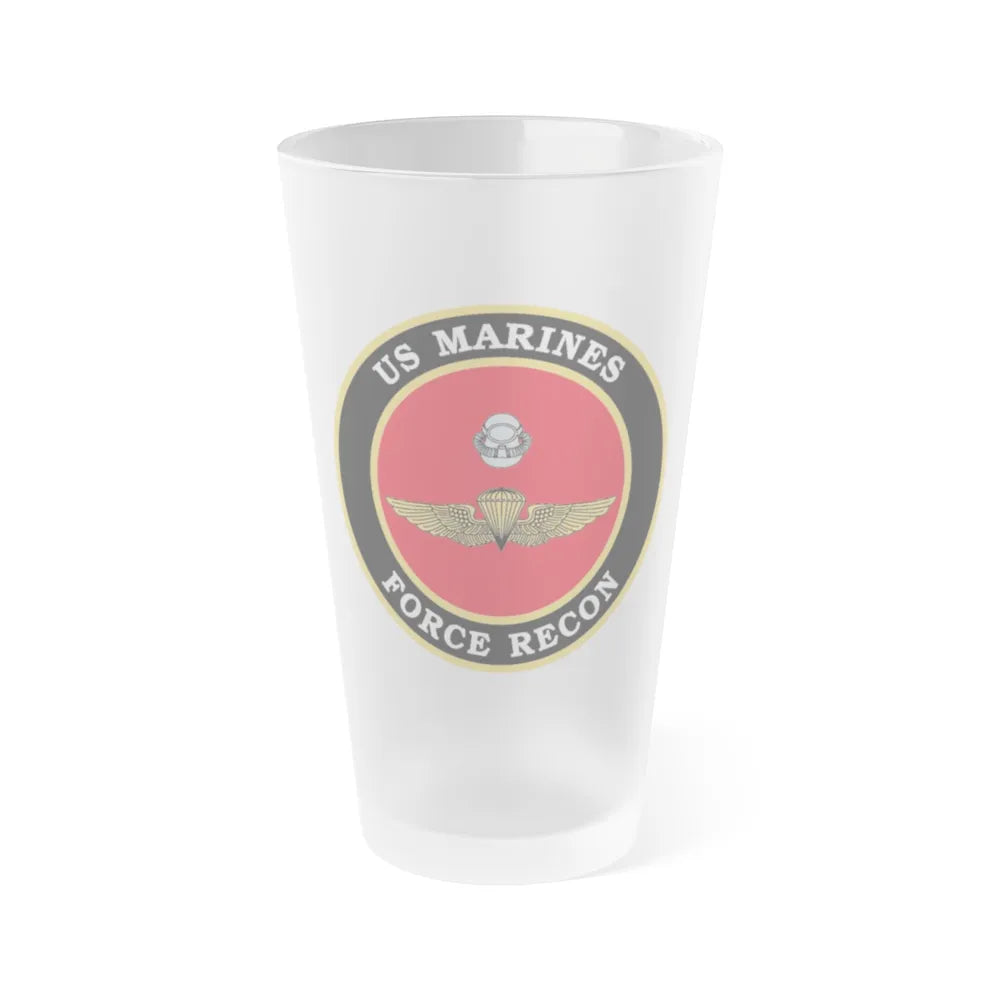 US Marines Force Recon (USMC) Frosted Pint Glass 16oz-Go Mug Yourself