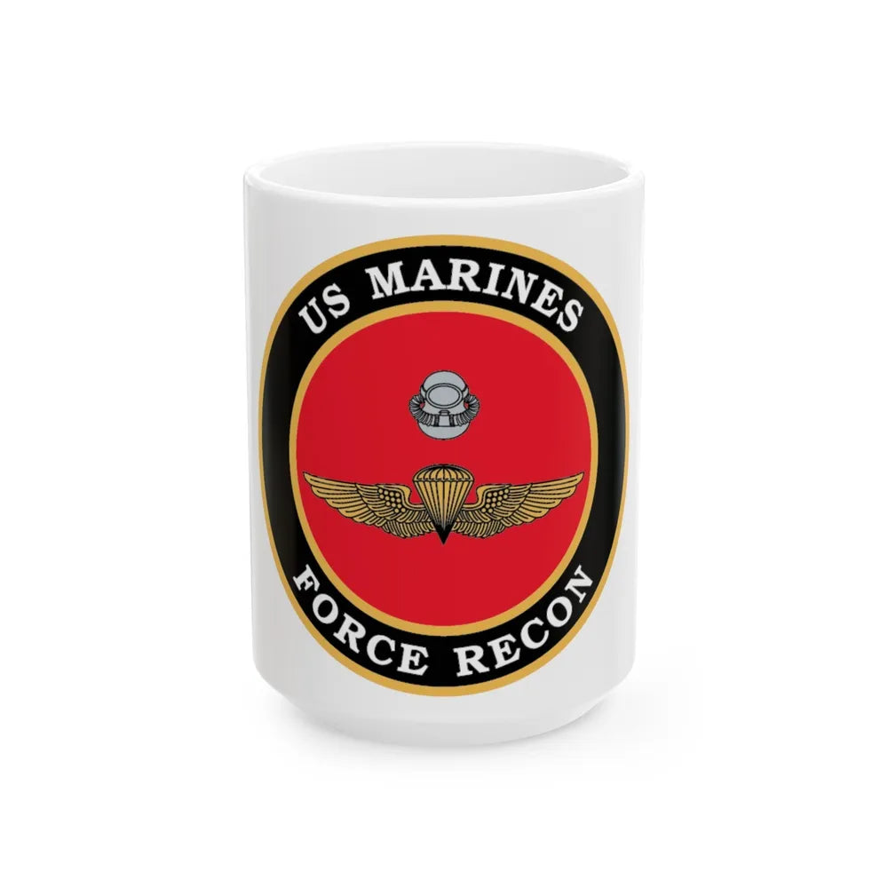 US Marines Force Recon (USMC) White Coffee Mug-15oz-Go Mug Yourself