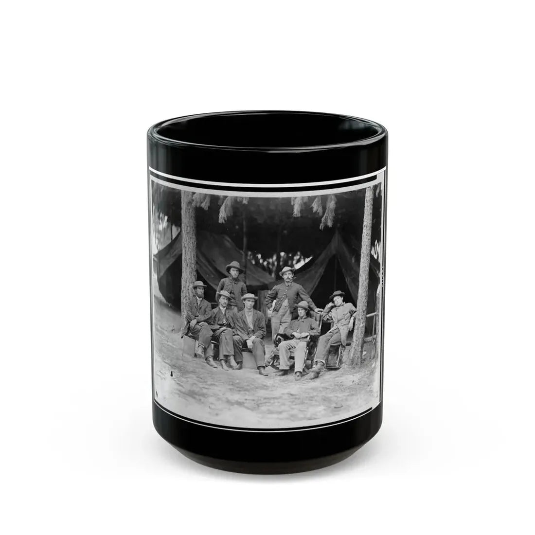 U.S. Military Telegraph Operators In Front Of Petersburg, Virginia (U.S. Civil War) Black Coffee Mug 15oz - Go Mug Yourself