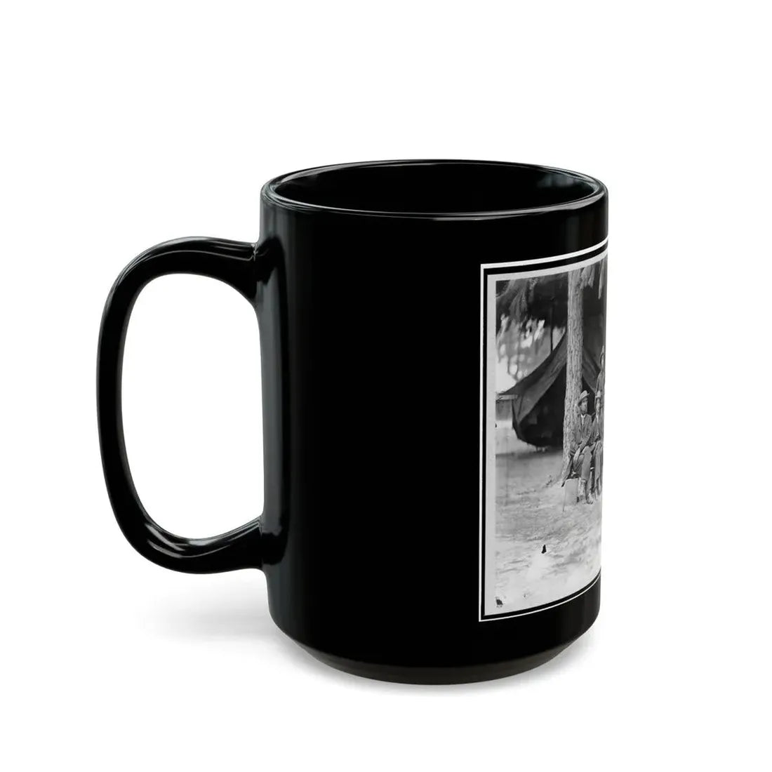 U.S. Military Telegraph Operators In Front Of Petersburg, Virginia (U.S. Civil War) Black Coffee Mug - Go Mug Yourself
