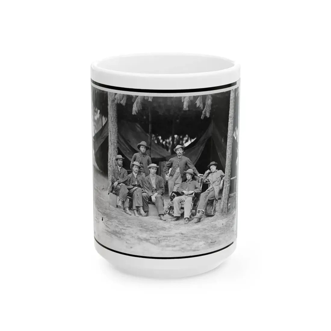 U.S. Military Telegraph Operators In Front Of Petersburg, Virginia (U.S. Civil War) White Coffee Mug 15oz - Go Mug Yourself
