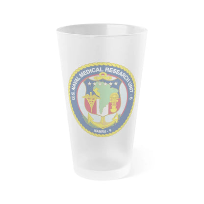 US NAMRU 6 (U.S. Navy) Frosted Pint Glass 16oz-Go Mug Yourself