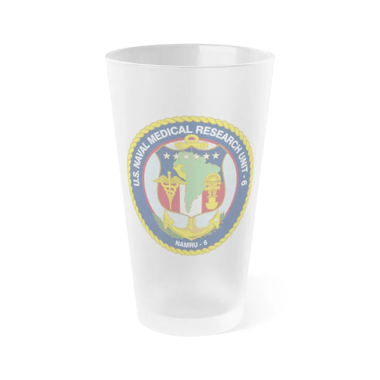 US NAMRU 6 (U.S. Navy) Frosted Pint Glass 16oz-Go Mug Yourself