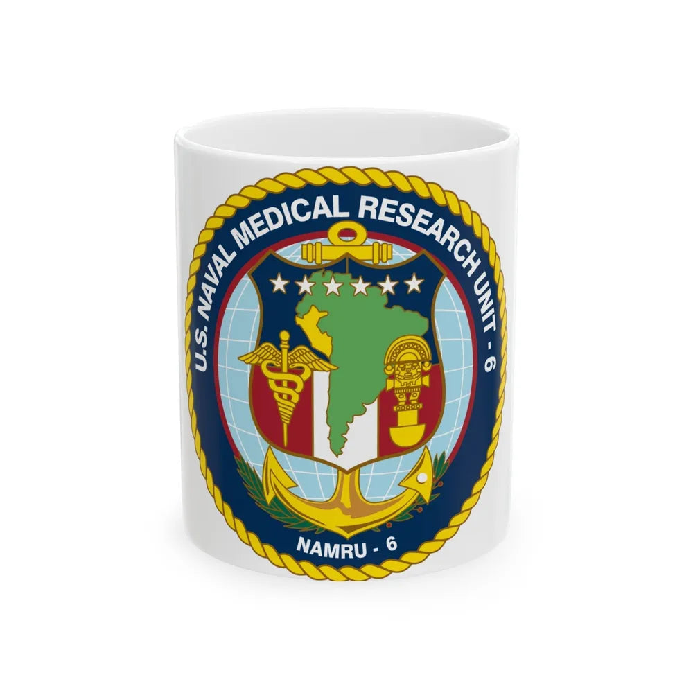 US NAMRU 6 (U.S. Navy) White Coffee Mug-11oz-Go Mug Yourself