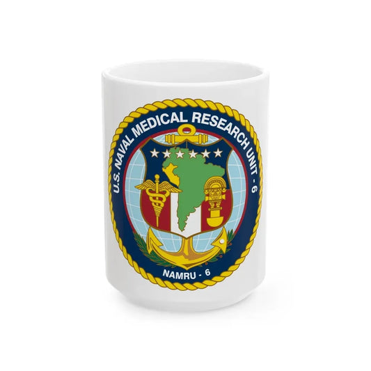 US NAMRU 6 (U.S. Navy) White Coffee Mug 15oz - Go Mug Yourself