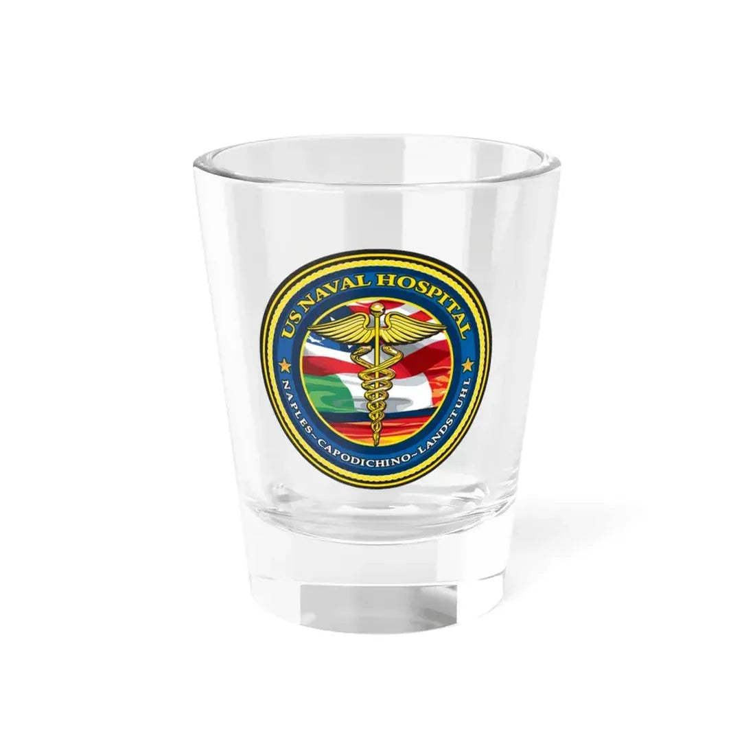 US Naval Hospital Naples Capodichino Landstul (U.S. Navy) Shot Glass 1.5oz 1.5oz - Go Mug Yourself
