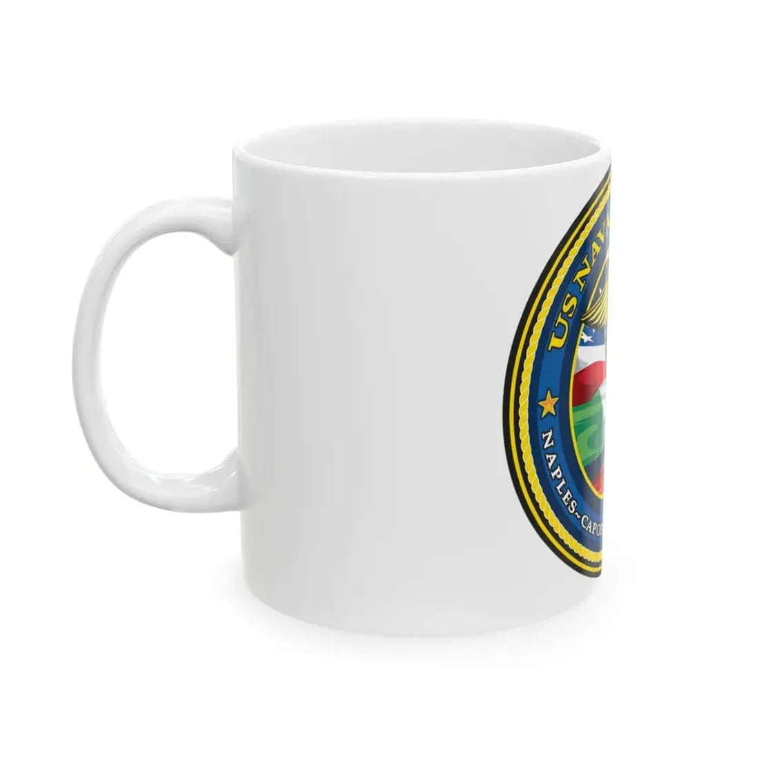 US Naval Hospital Naples Capodichino Landstul (U.S. Navy) White Coffee Mug - Go Mug Yourself