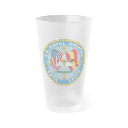 US Naval Hospital Rota Spain (U.S. Navy) Frosted Pint Glass 16oz-Go Mug Yourself