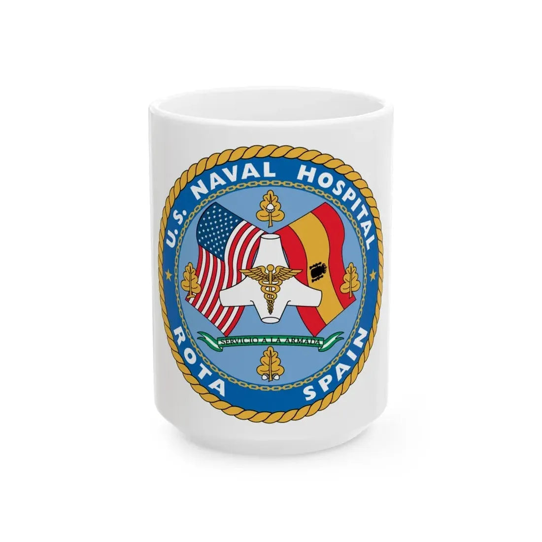US Naval Hospital Rota Spain (U.S. Navy) White Coffee Mug 15oz - Go Mug Yourself