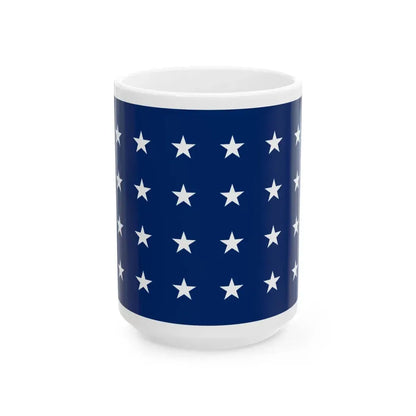 US Naval Jack 24 stars (United States) White Coffee Mug 15oz - Go Mug Yourself