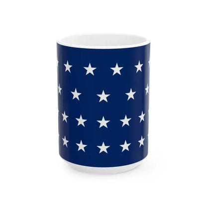 US Naval Jack 25 stars (United States) White Coffee Mug 15oz - Go Mug Yourself