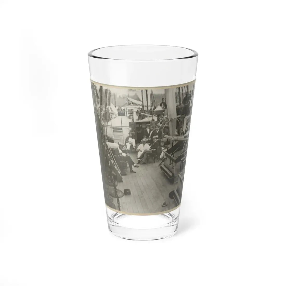 U.S. Naval Officers Relaxing On Deck (U.S. Civil War) Pint Glass 16oz 16oz - Go Mug Yourself