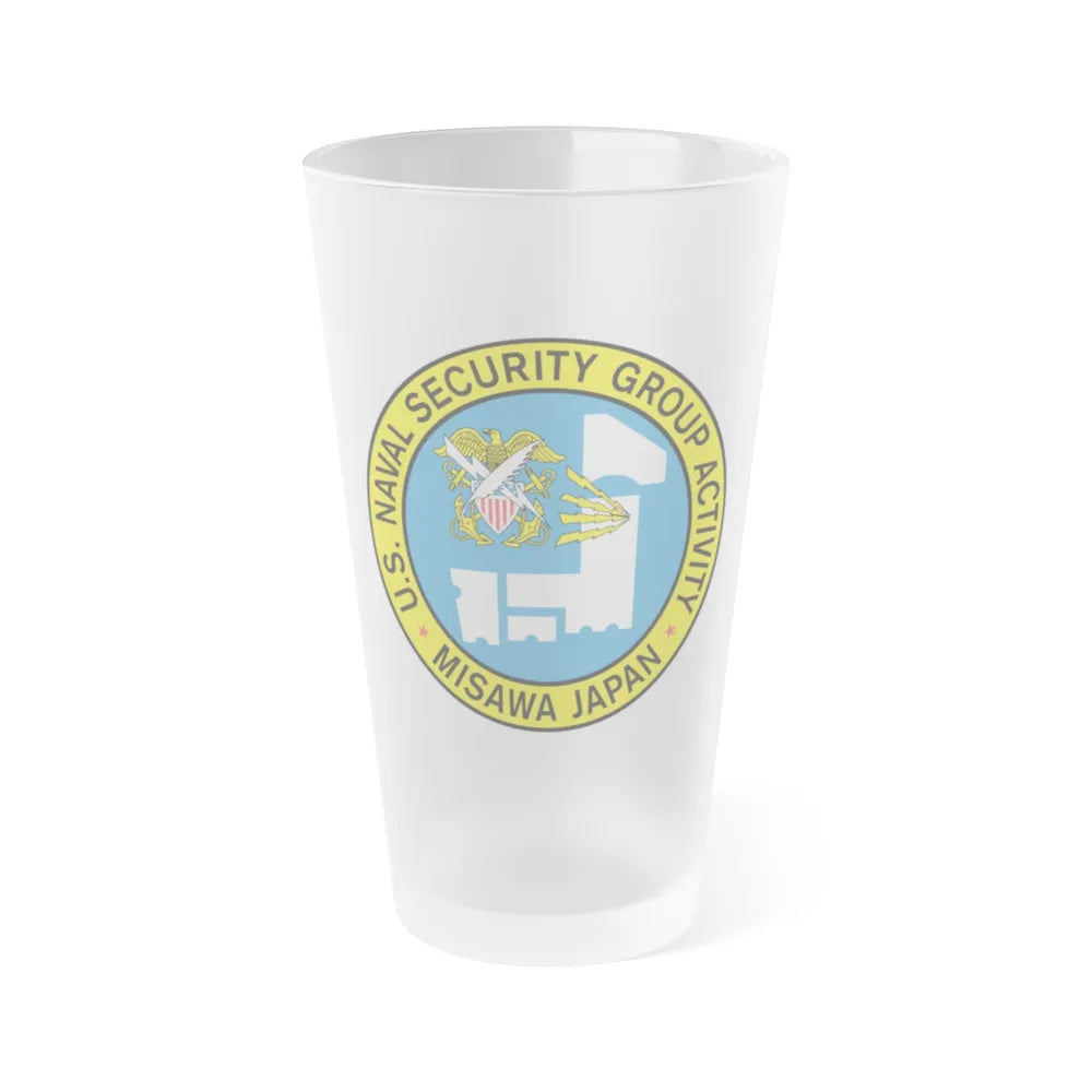 US Naval Security Group Activity Misawa Japan (U.S. Navy) Frosted Pint Glass 16oz-Go Mug Yourself