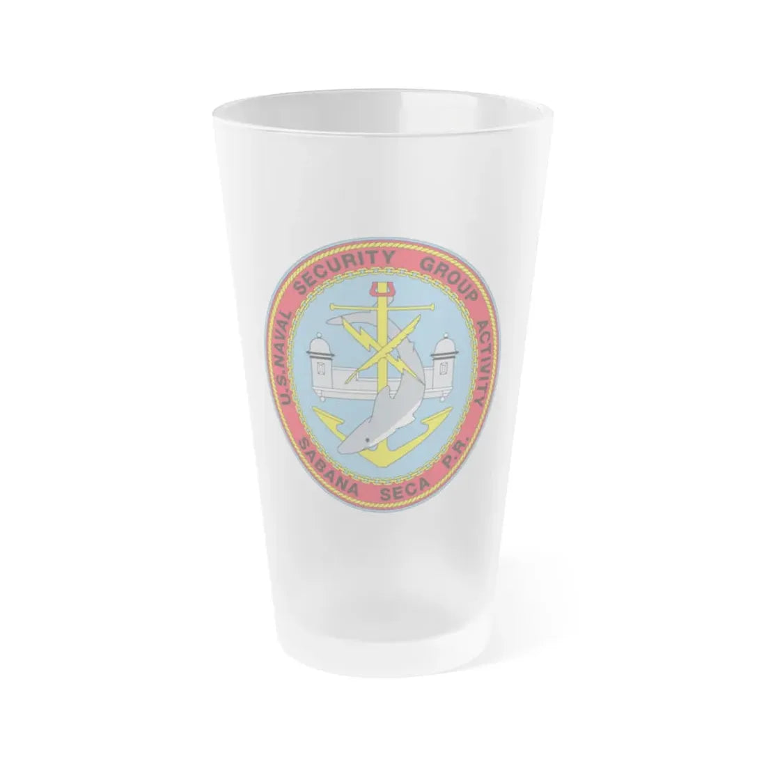 US Naval Security Group Activity Sabana Seca PR (U.S. Navy) Frosted Pint Glass 16oz Default Title - Go Mug Yourself