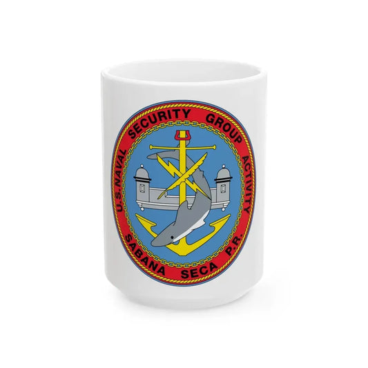 US Naval Security Group Activity Sabana Seca PR (U.S. Navy) White Coffee Mug 15oz - Go Mug Yourself
