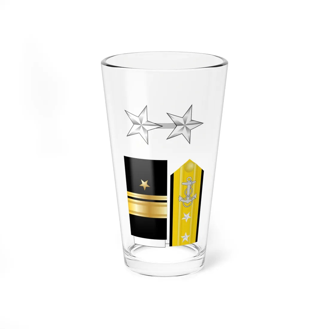 US Navy O8 insignia (United States) (Military Rank) Pint Glass 16oz 16oz - Go Mug Yourself