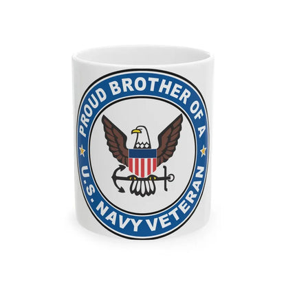 US Navy Veteran Proud Brother (U.S. Navy) White Coffee Mug 11oz - Go Mug Yourself