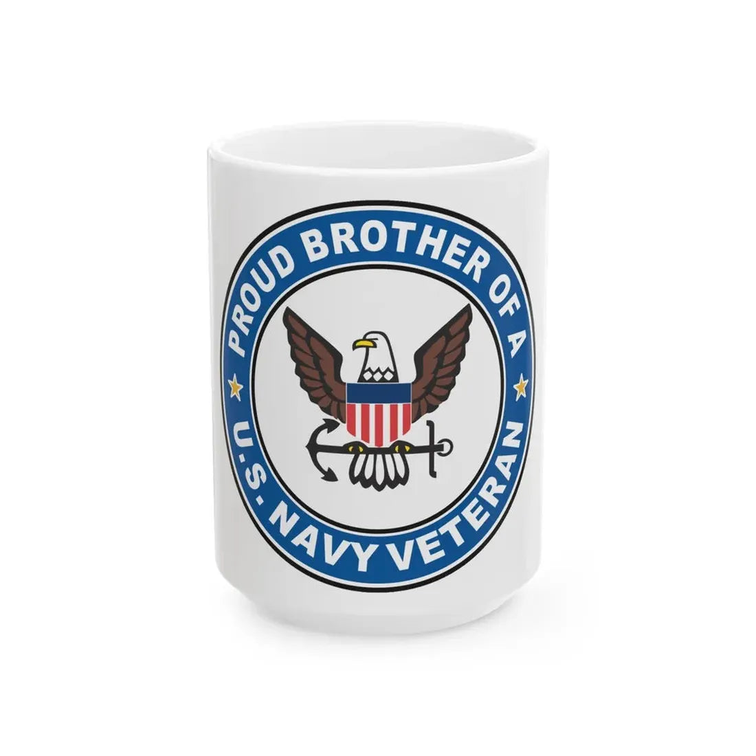 US Navy Veteran Proud Brother (U.S. Navy) White Coffee Mug 15oz - Go Mug Yourself